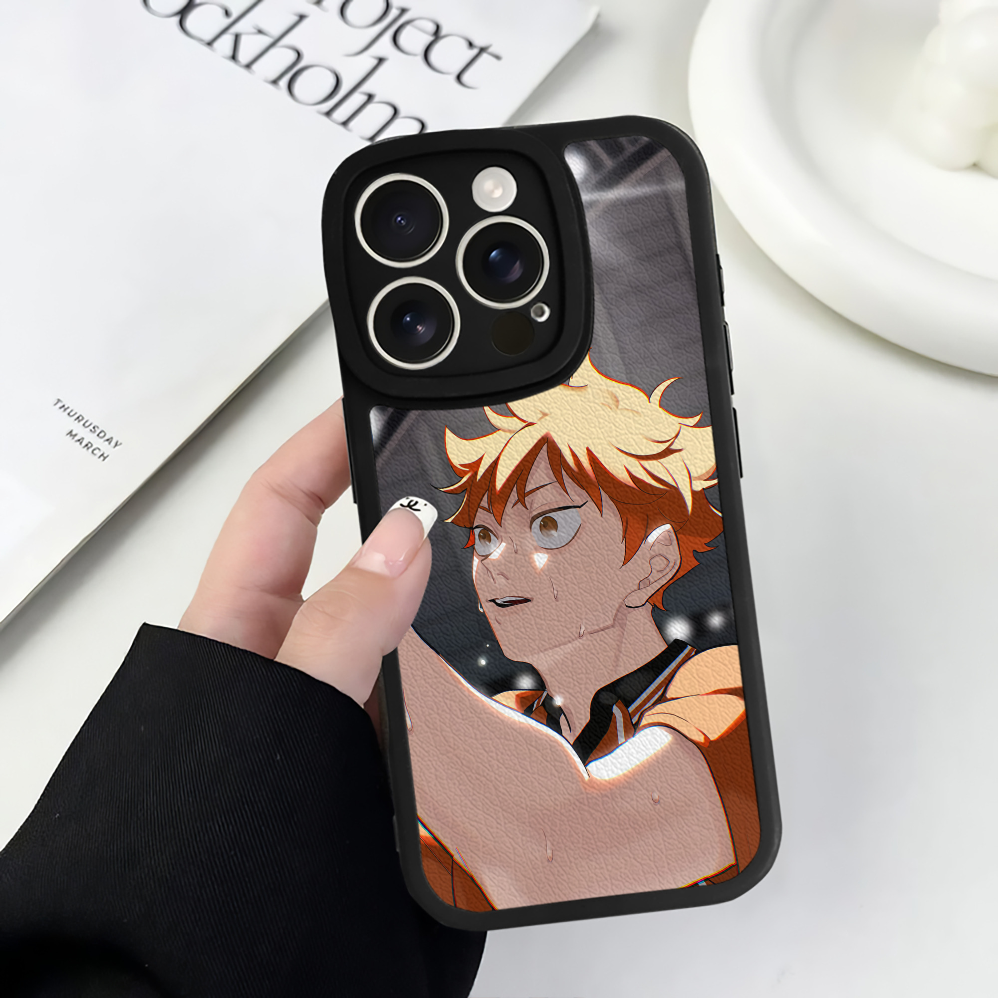 （画像用） ハイキュー!! Haikyu!! 【iPhone 16シリーズ対応】シリコンスマホケース（レザー調） 材質：シリコン